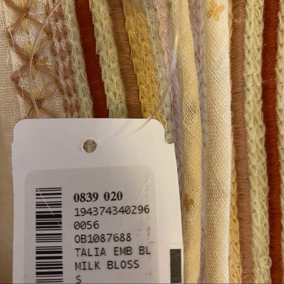 NWT - FREE PEOPLE - Talia Embroidered Blouse - Picture 8 of 12